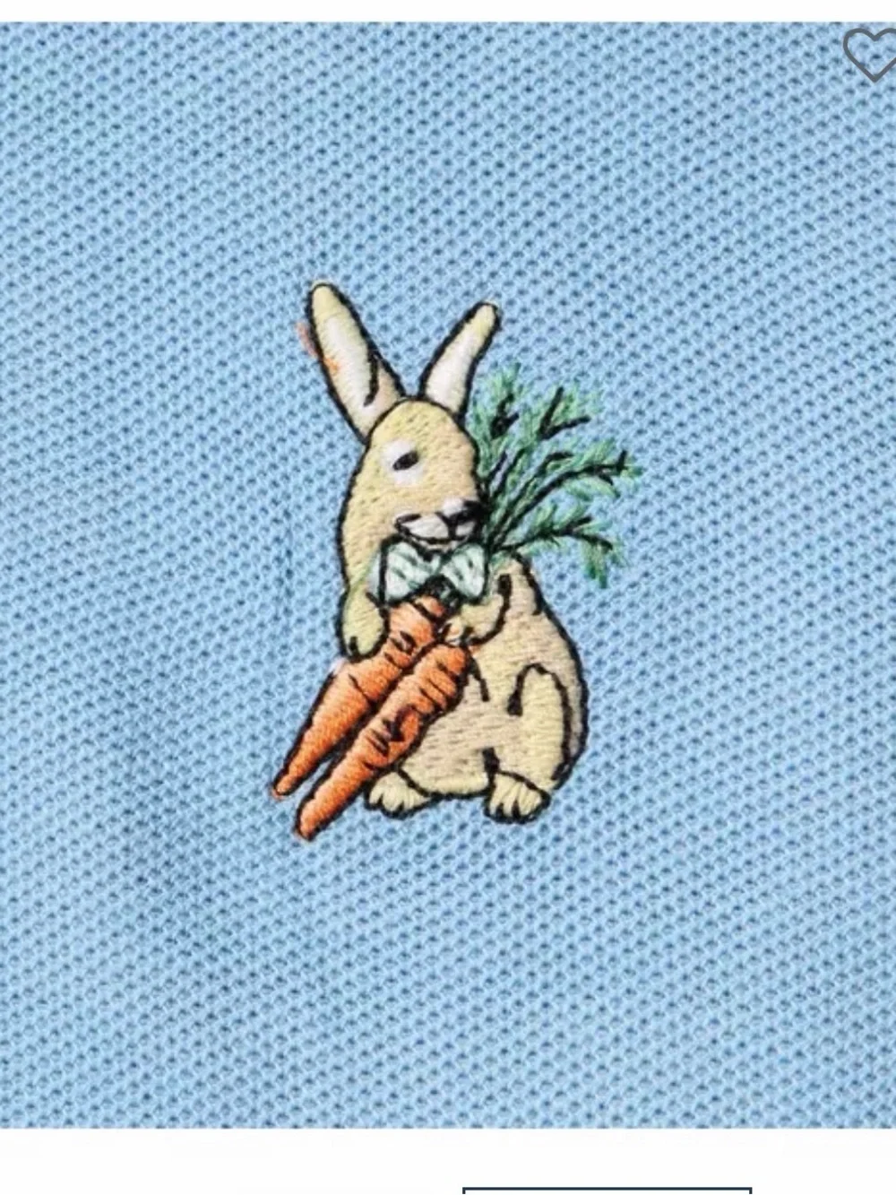 Janie and Jack Light Blue Polo with Bunny Embroidery